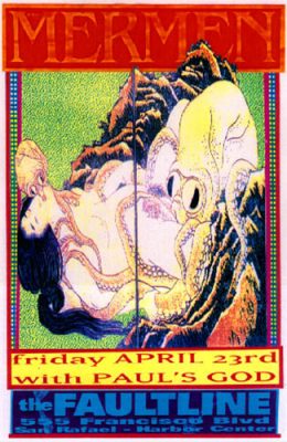 19930423 THE MERMEN, The Faultline, San Rafael, CA / Poster by Ron Donovan