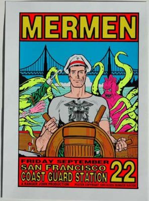 19950822 THE MERMEN, Ranger John Party, SF, CA / Poster by F. Kozik