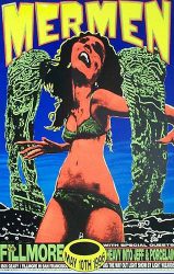19960510 THE MERMEN, The Fillmore, SF, CA / Poster by Psychic Sparkplug