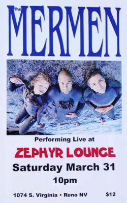 20010331 THE MERMEN, Zephyr Lounge, Salt Lake City. UT / Poster by Jennifer Burnes