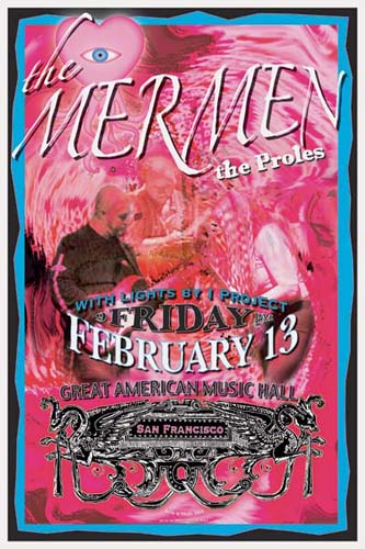 20040213 THE MERMEN, Great American Music Hall, SF. CA / Poster by Denise Halbe