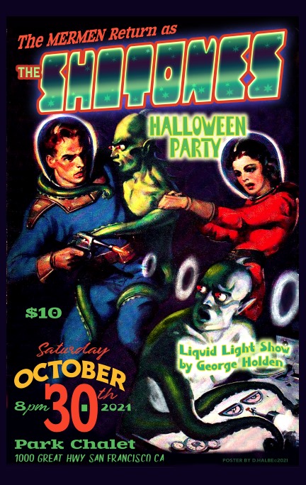 2021 The SHITONES/Mermen Halloween, Poster by Denice Halbe